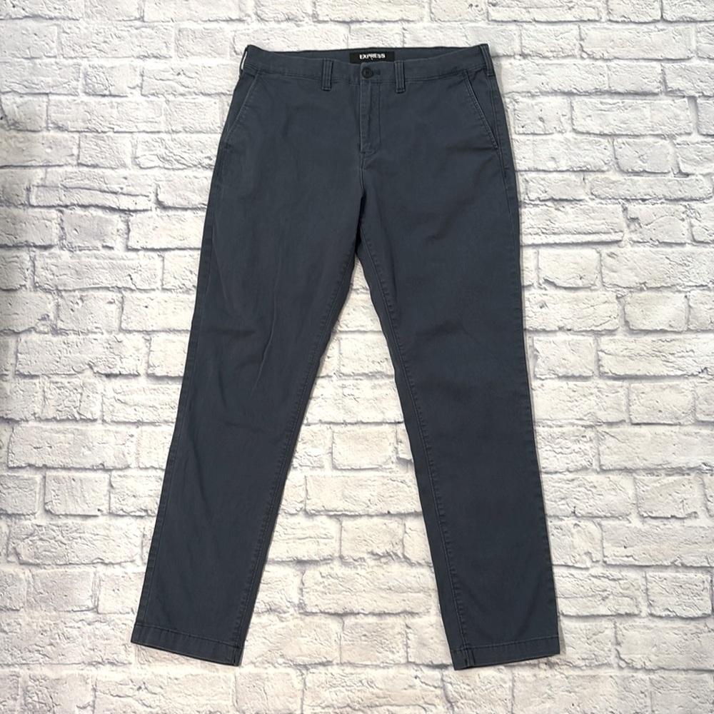 Express Athletic Fit Pants Blue Plain Front Stretch Men’s Size 31 X 30